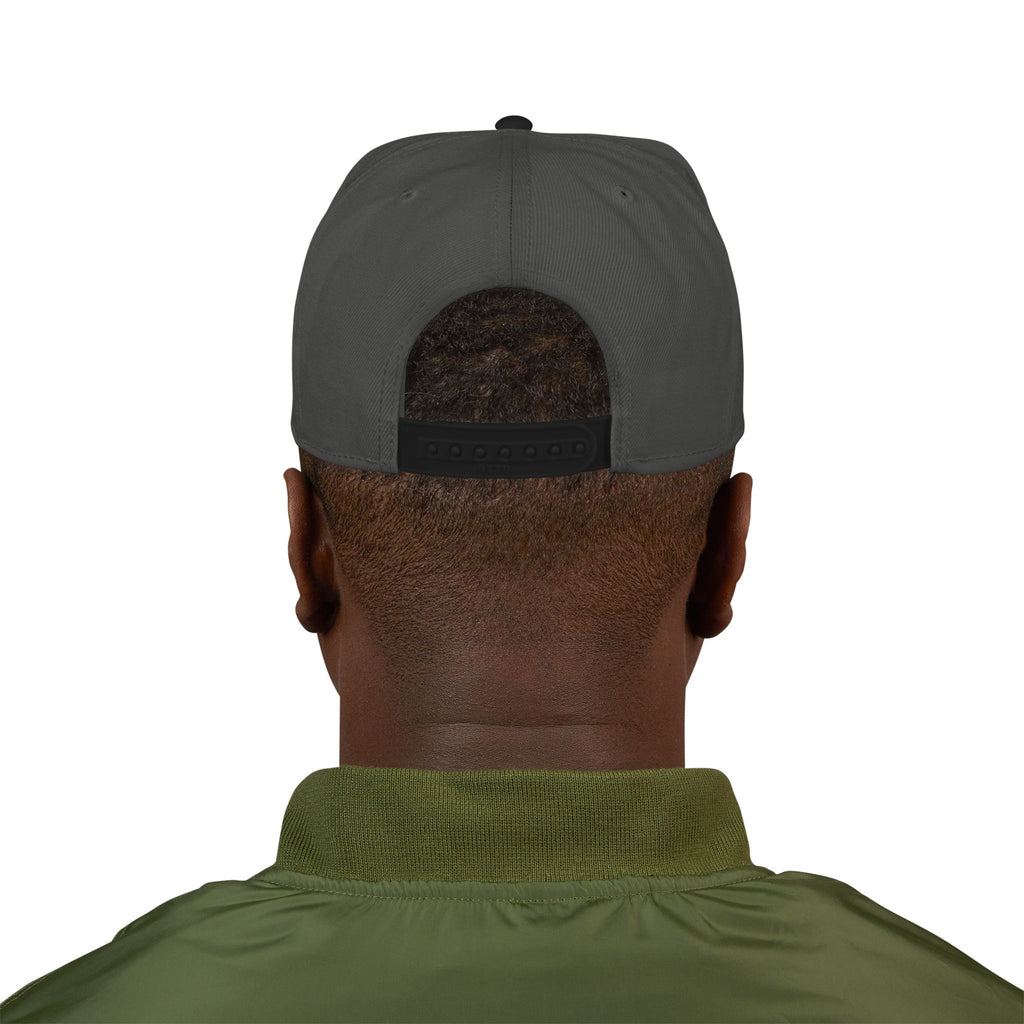 Embroidered Cycling Snapback Hat — Green Bike Graphic