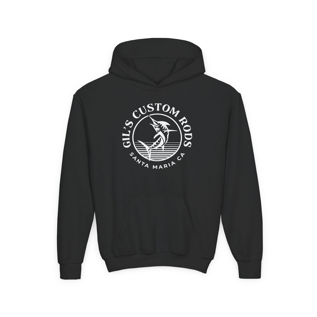 Youth Hoodie - "Gil's Custom Rods Santa Maria, CA" Fishing Logo