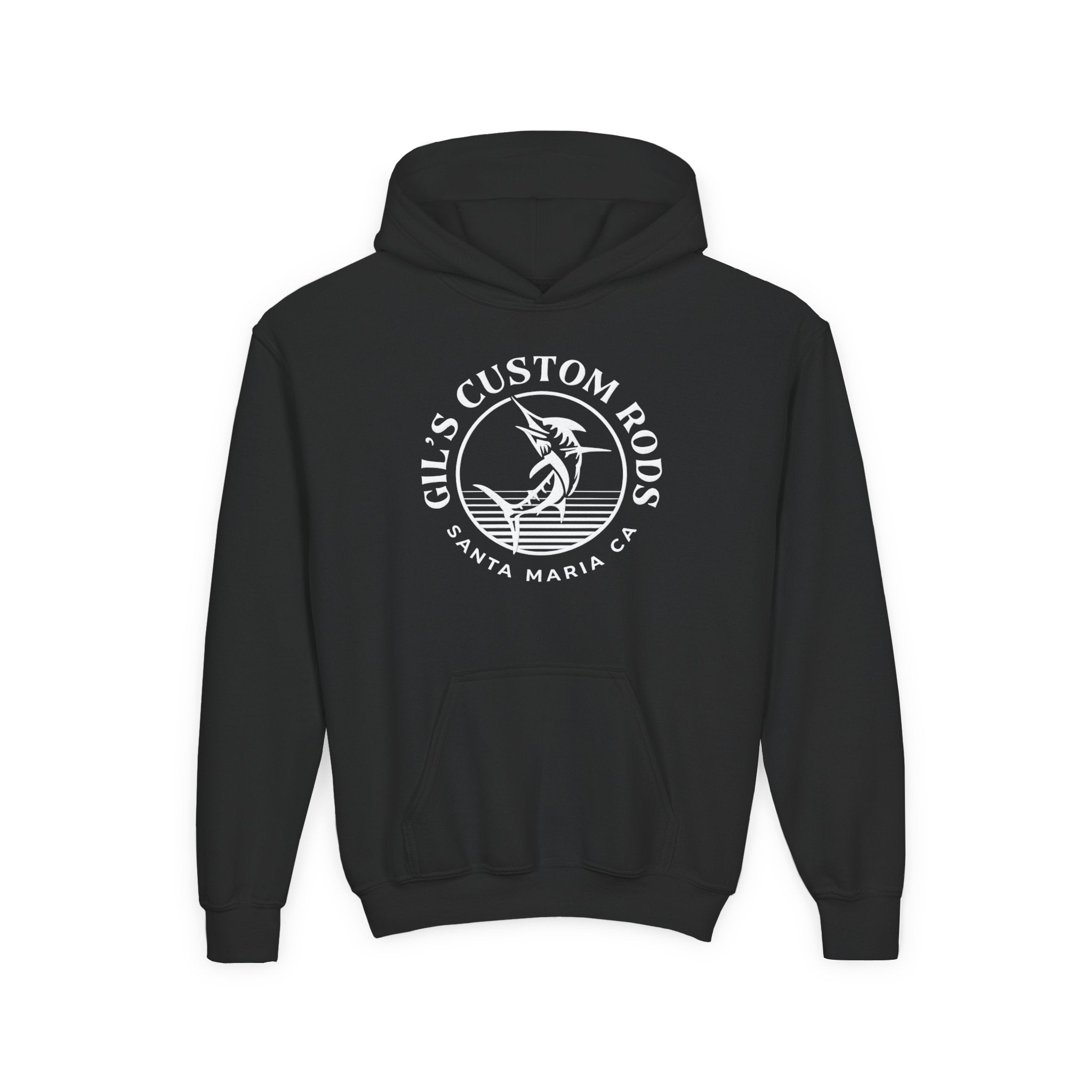 Youth Hoodie - "Gil's Custom Rods Santa Maria, CA" Fishing Logo