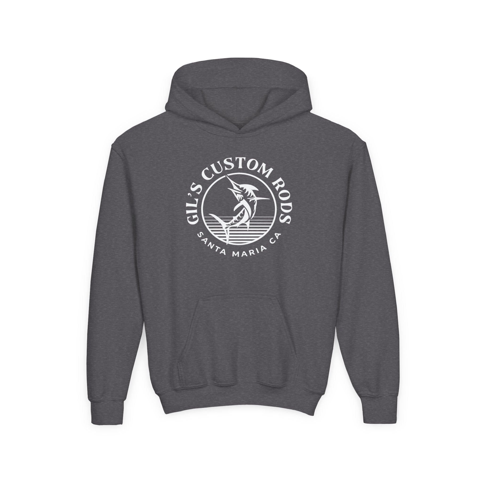 Youth Hoodie - "Gil's Custom Rods Santa Maria, CA" Fishing Logo