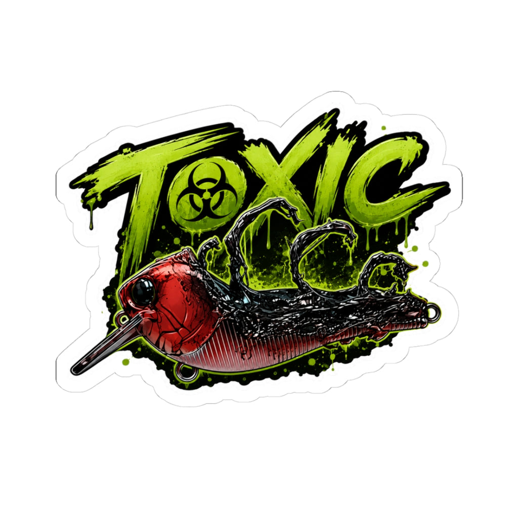 Toxic Lure Sticker — Neon Biohazard Fishing Decal