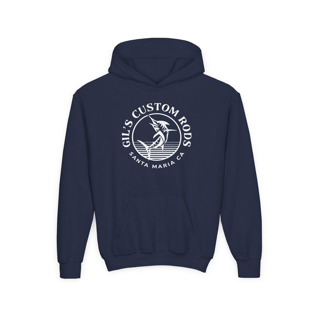 Youth Hoodie - "Gil's Custom Rods Santa Maria, CA" Fishing Logo