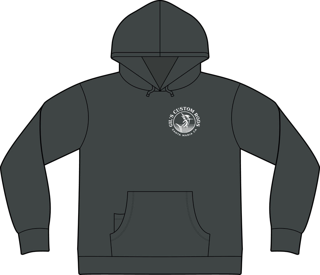 Fishing Hoodie – "Gil's Custom Rods, Santa Maria CA" Logo Pullover