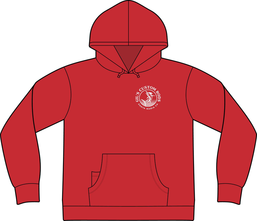 Fishing Hoodie – "Gil's Custom Rods, Santa Maria CA" Logo Pullover