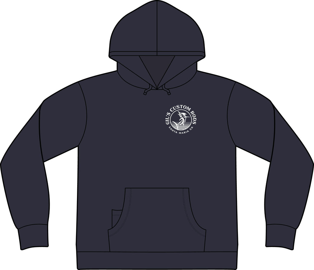 Fishing Hoodie – "Gil's Custom Rods, Santa Maria CA" Logo Pullover