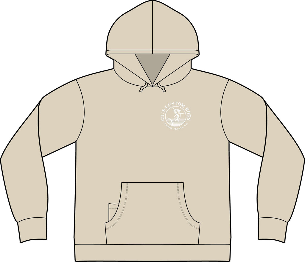 Fishing Hoodie – "Gil's Custom Rods, Santa Maria CA" Logo Pullover