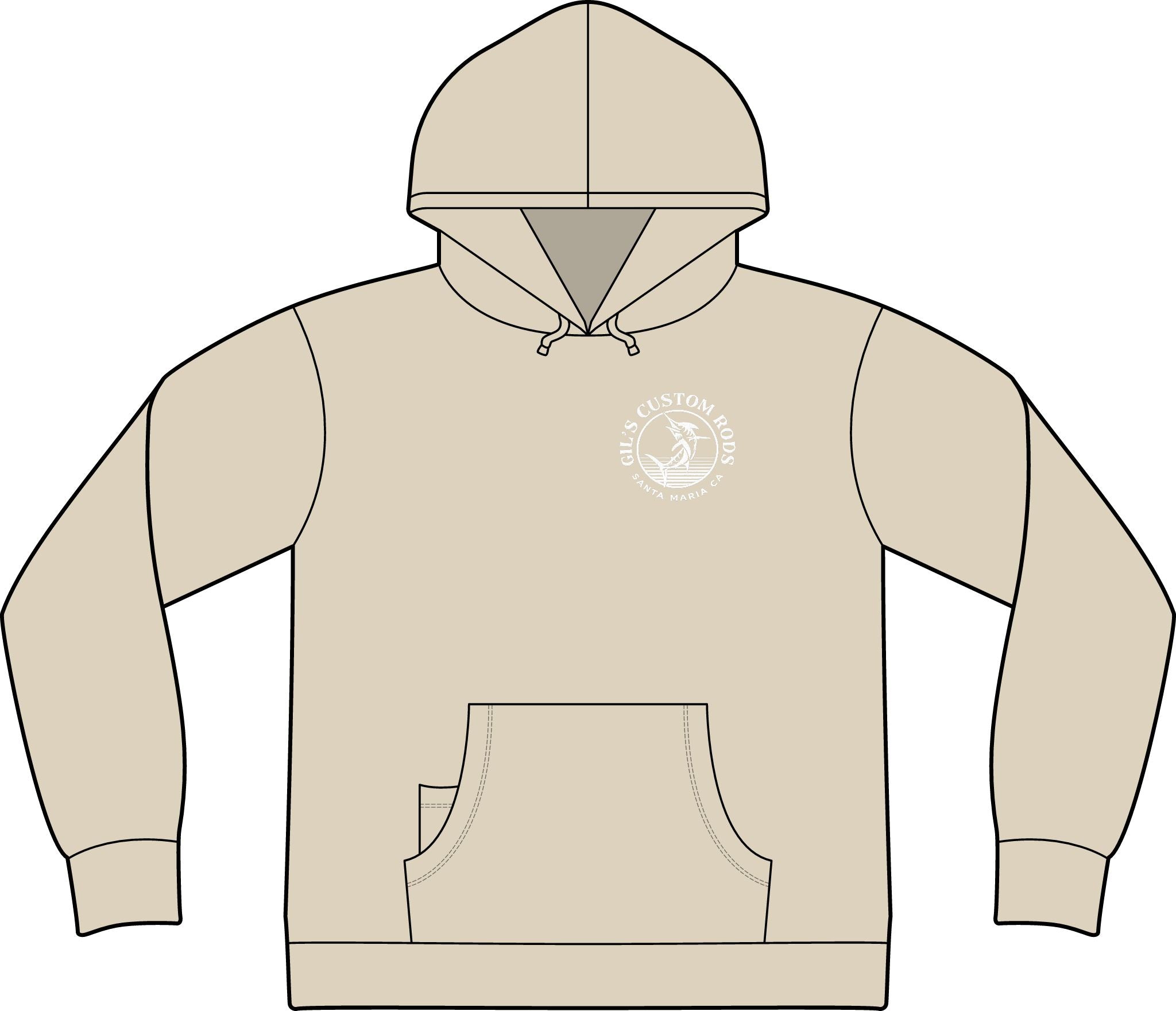 Fishing Hoodie – "Gil's Custom Rods, Santa Maria CA" Logo Pullover