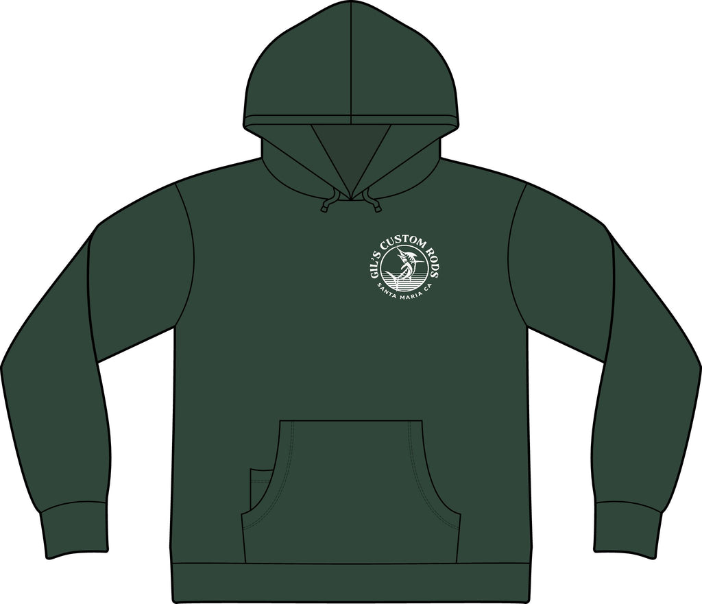 Fishing Hoodie – "Gil's Custom Rods, Santa Maria CA" Logo Pullover