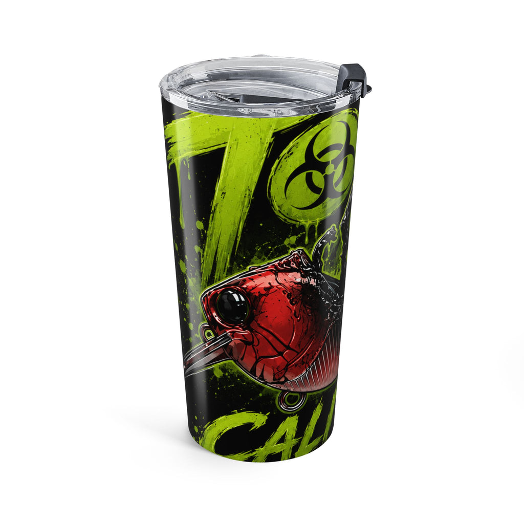 20oz Tumbler — Neon Biohazard Skull Travel Cup