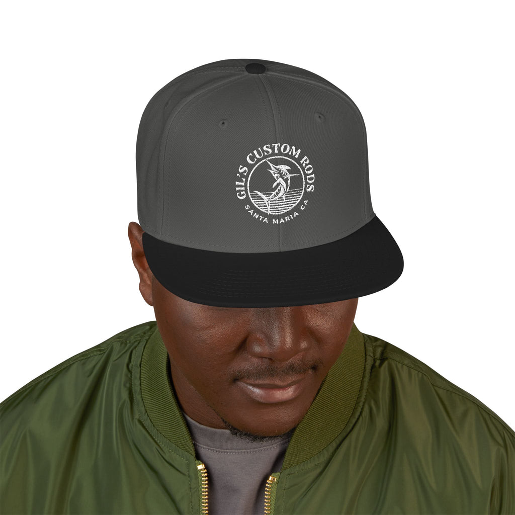 Embroidered Snapback Hat — Distressed Anchor Logo Cap