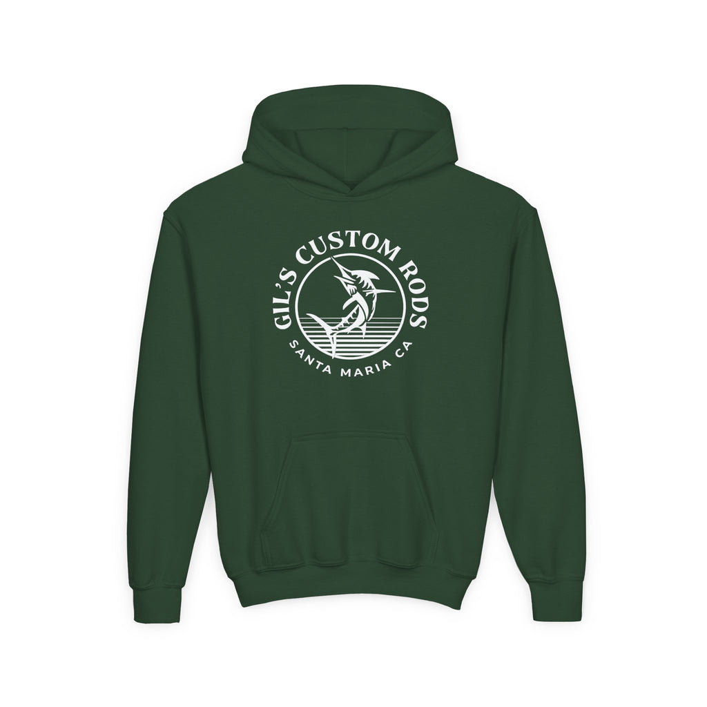 Youth Hoodie - "Gil's Custom Rods Santa Maria, CA" Fishing Logo