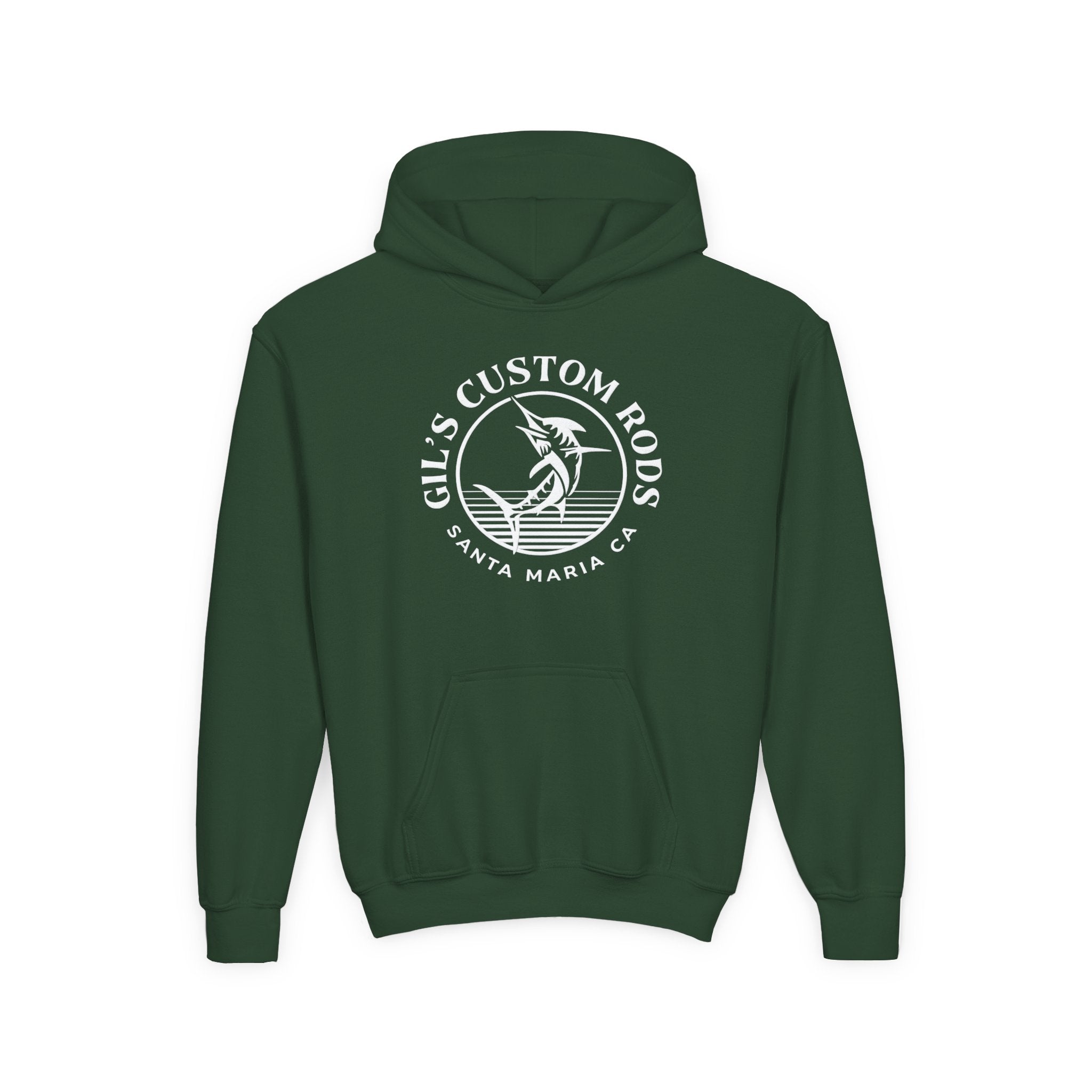 Youth Hoodie - "Gil's Custom Rods Santa Maria, CA" Fishing Logo