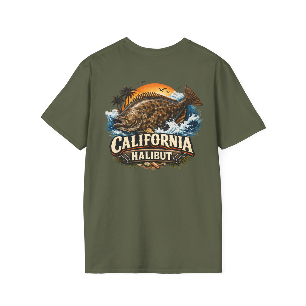 Fishing Logo T-Shirt — 'Gill's Custom Rods, Santa Maria CA' Pocket Tee