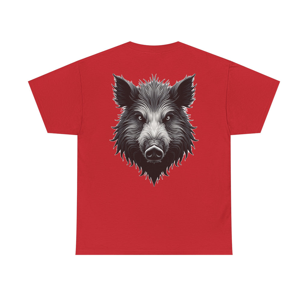 Wild Boar Graphic Tee — Detailed Monochrome Boar Head T-Shirt