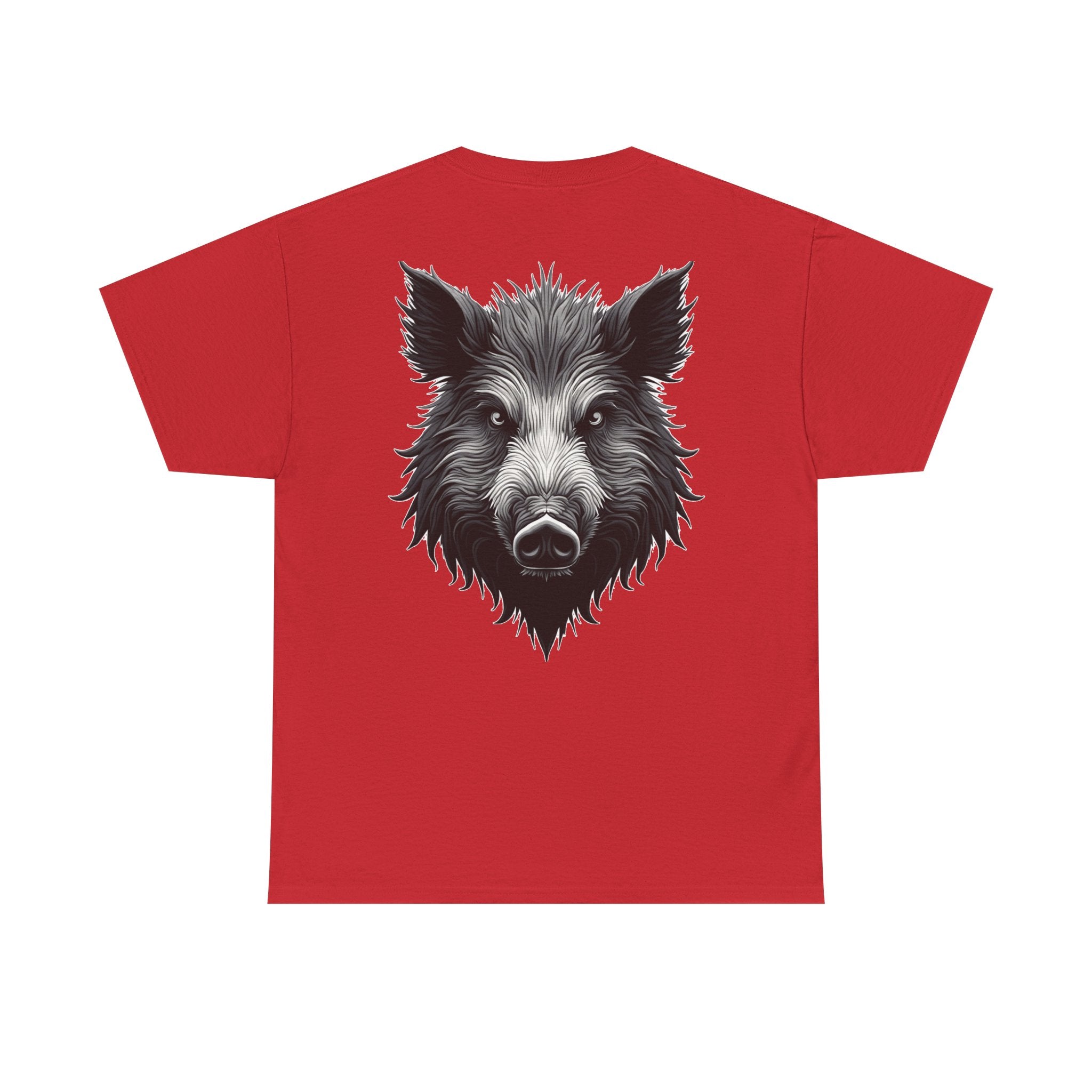 Wild Boar Graphic Tee — Detailed Monochrome Boar Head T-Shirt