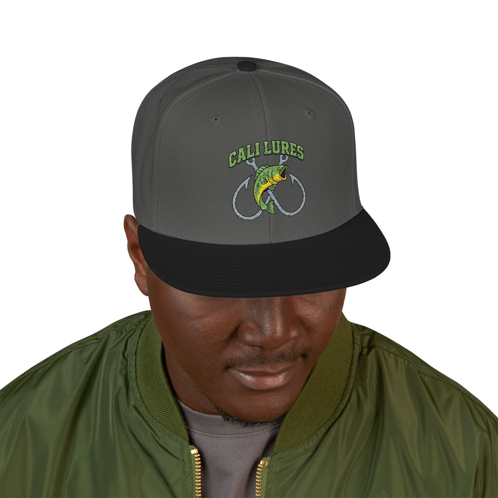 Embroidered Cycling Snapback Hat — Green Bike Graphic