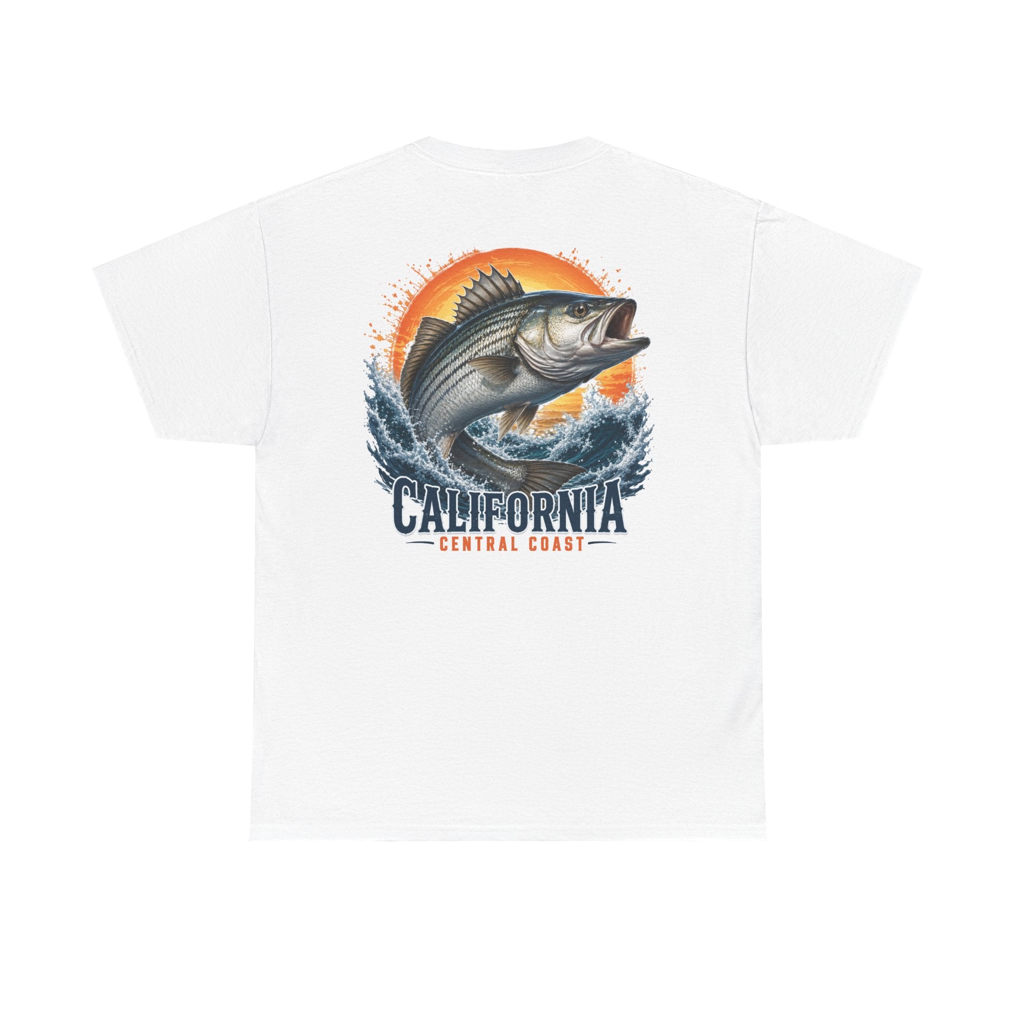 California Central Coast Striper Fishing Tee — Sunset Catch Graphic T-Shirt