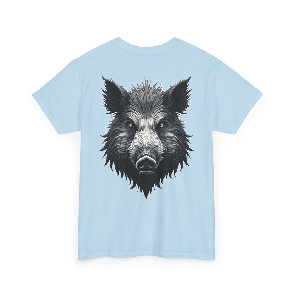 Wild Boar Graphic Tee — Detailed Monochrome Boar Head T-Shirt