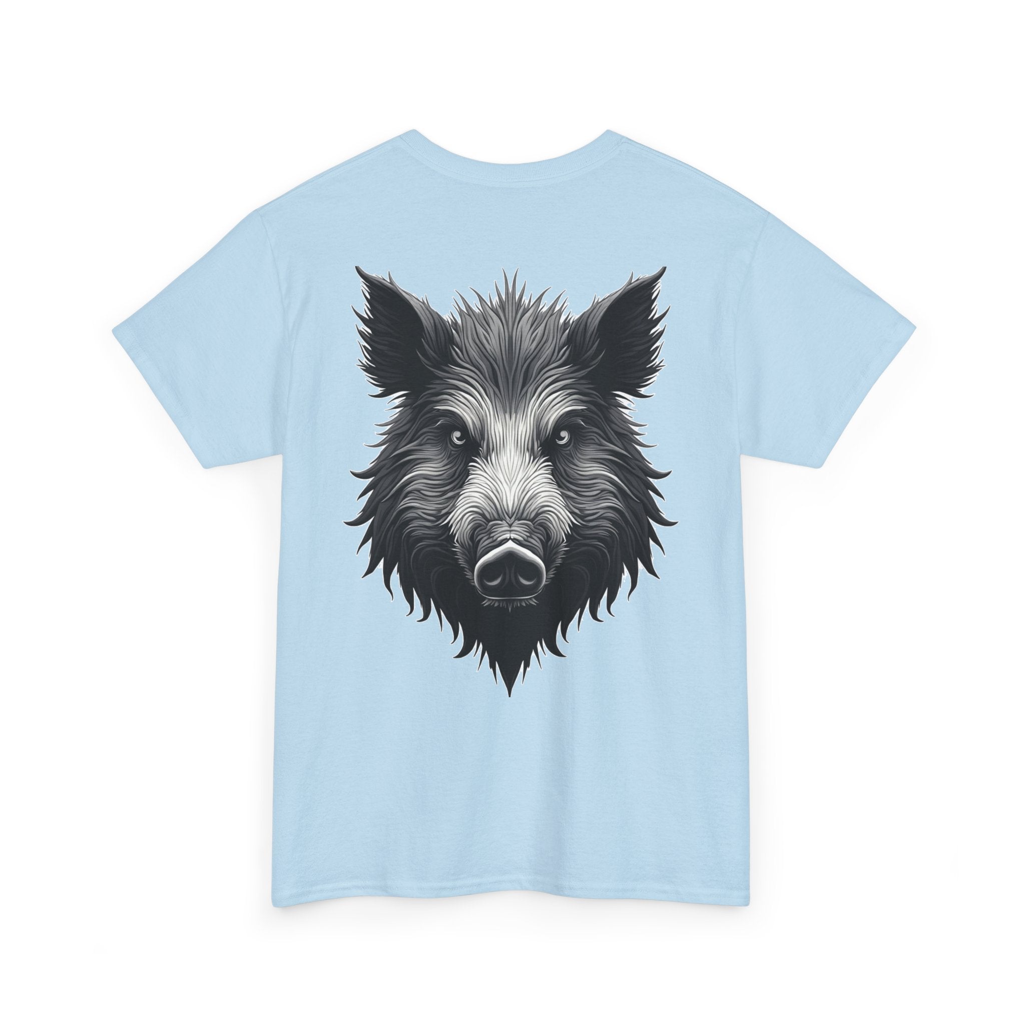 Wild Boar Graphic Tee — Detailed Monochrome Boar Head T-Shirt