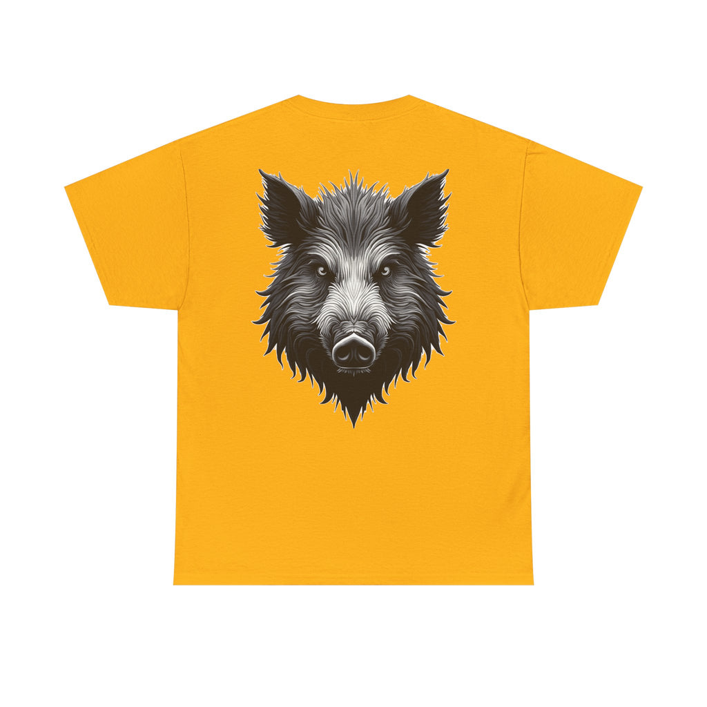 Wild Boar Graphic Tee — Detailed Monochrome Boar Head T-Shirt