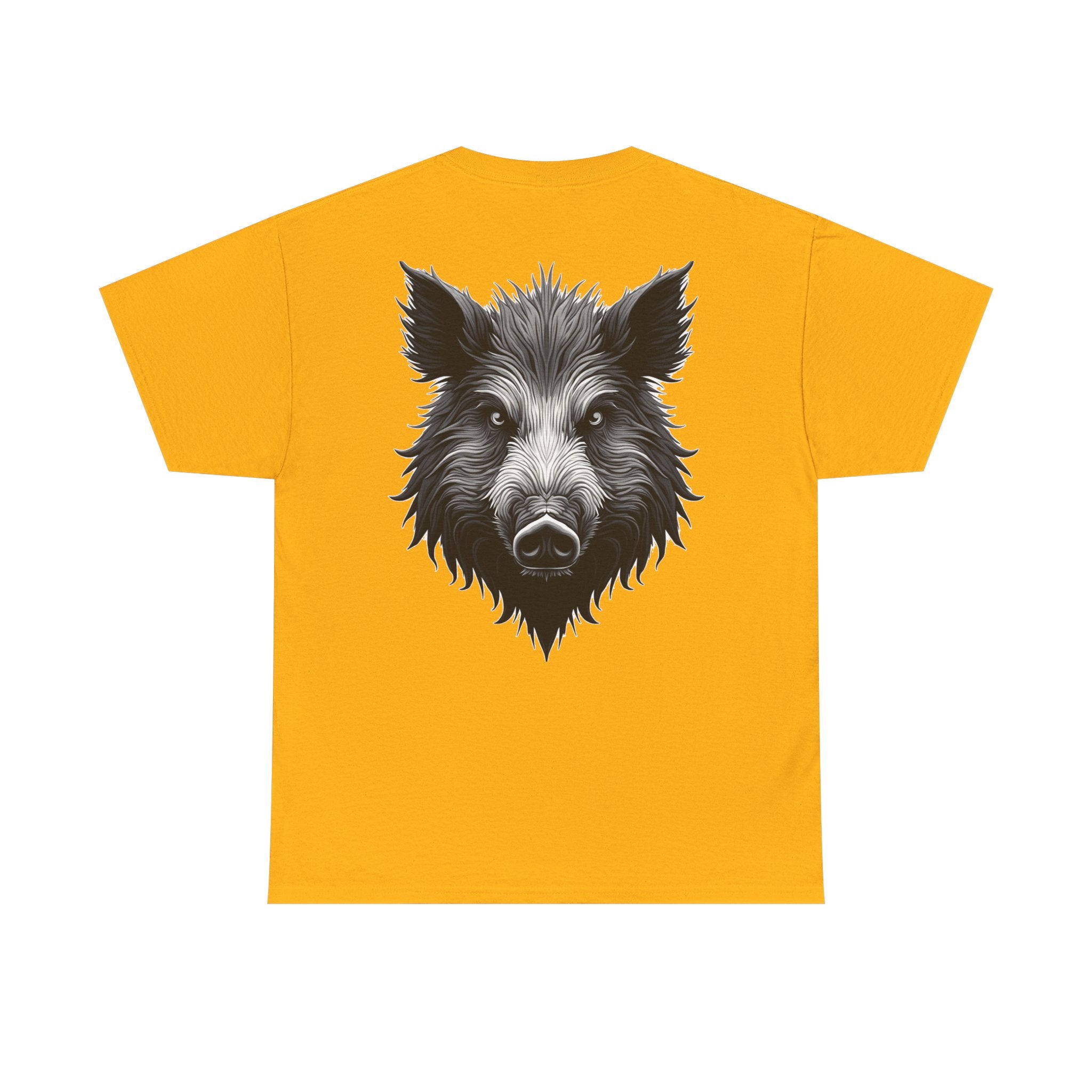 Wild Boar Graphic Tee — Detailed Monochrome Boar Head T-Shirt