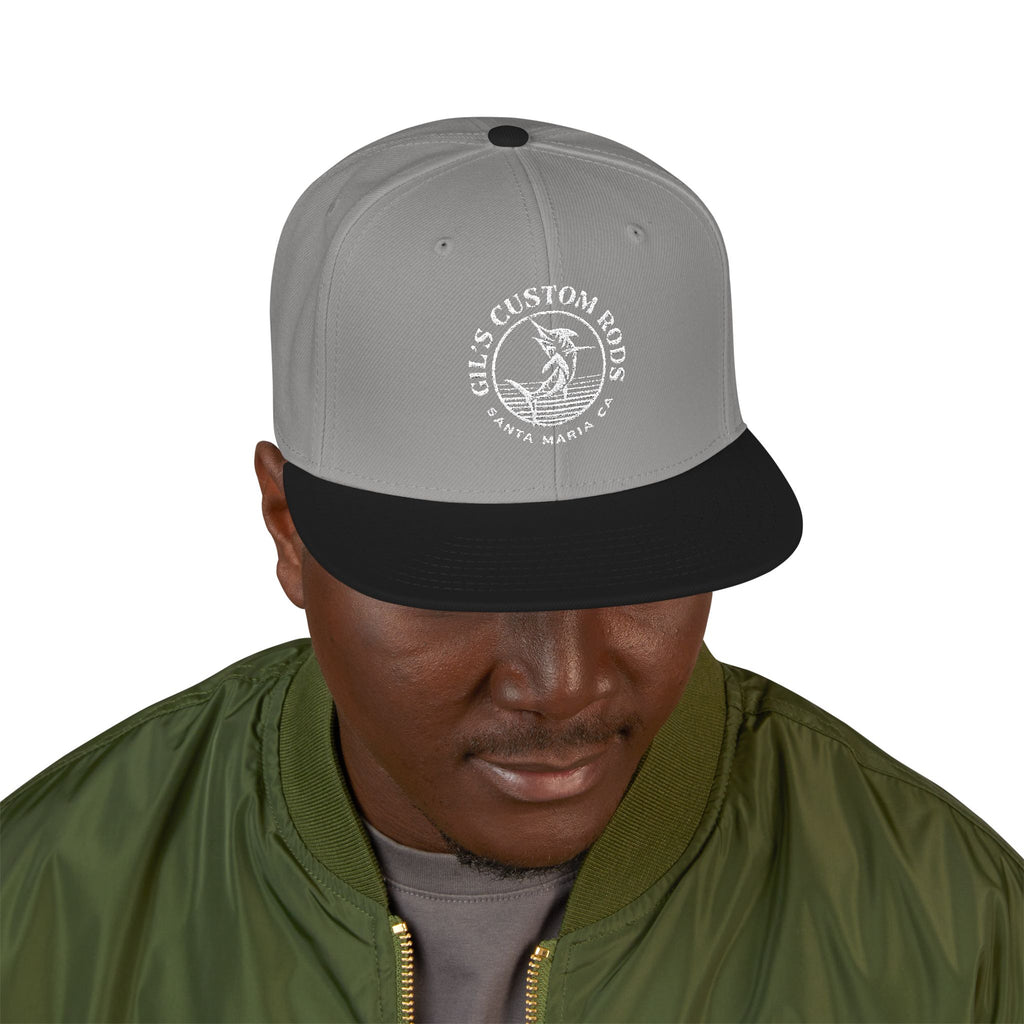 Embroidered Snapback Hat — Distressed Anchor Logo Cap