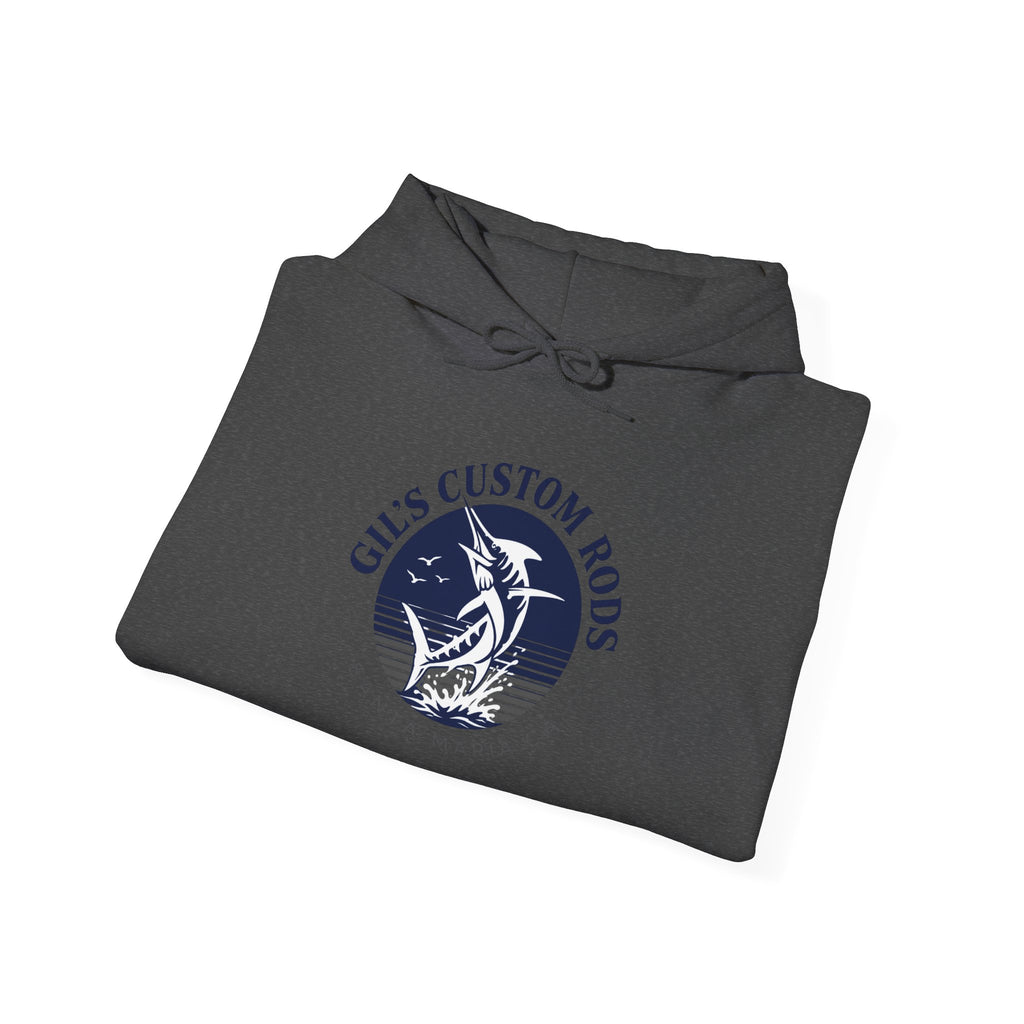 Fishing Hoodie — "Gils Custom Rods" Santa Maria CA Logo Pullover