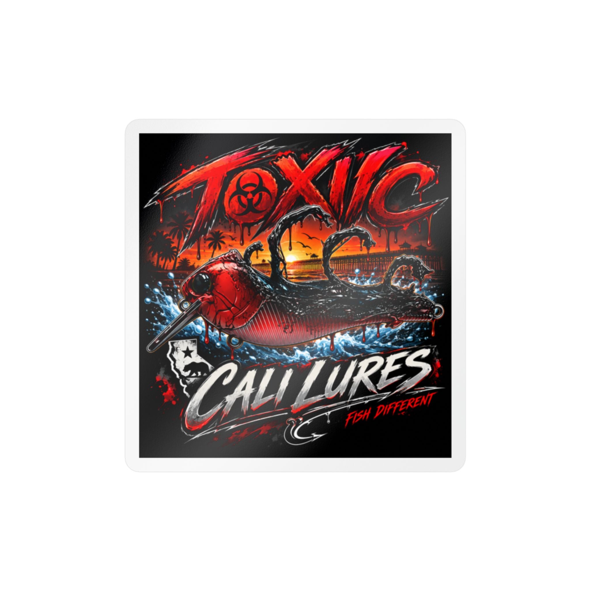 Toxic Cali Lures Fishing Decal — Kiss-Cut Vinyl Sticker