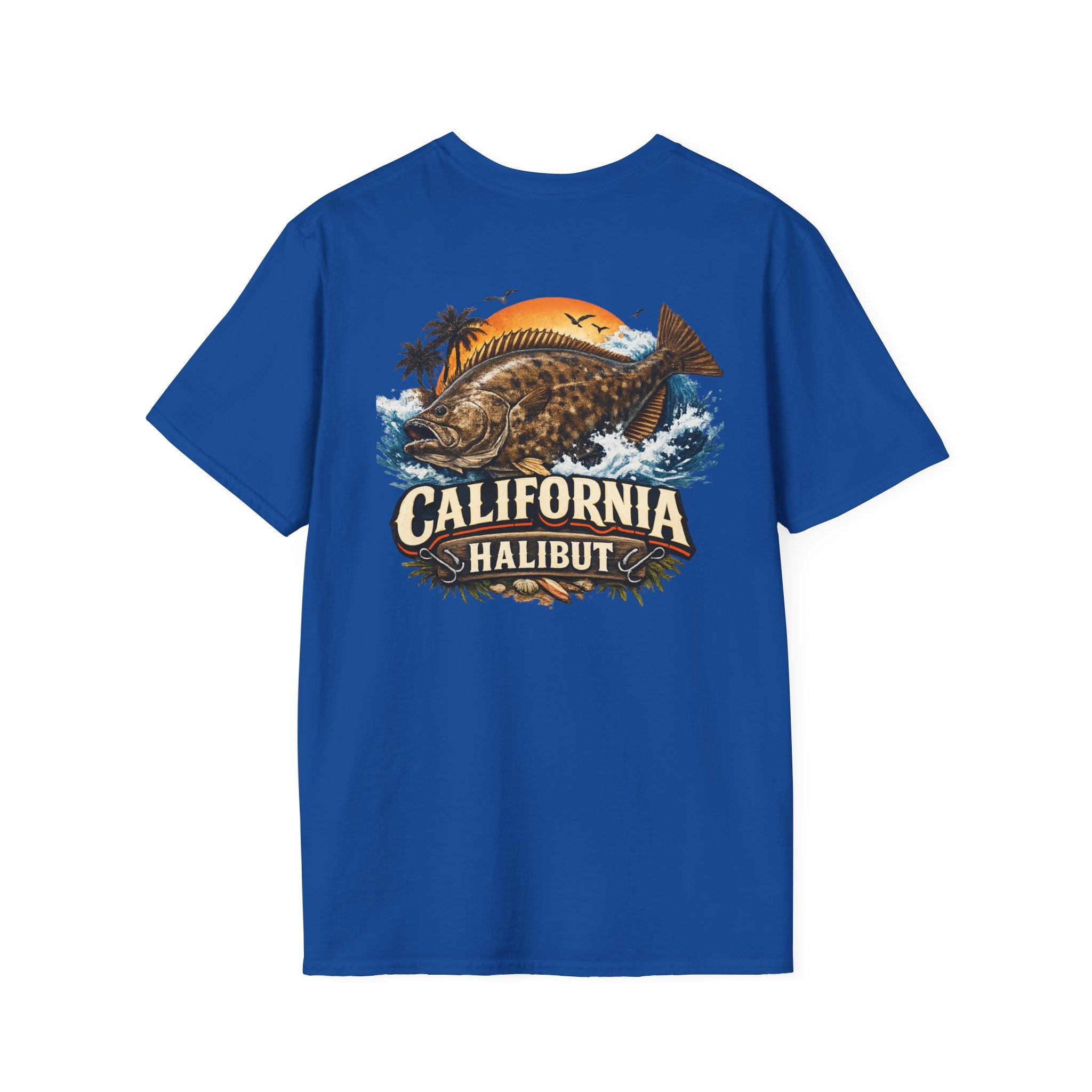 Fishing Logo T-Shirt — 'Gill's Custom Rods, Santa Maria CA' Pocket Tee