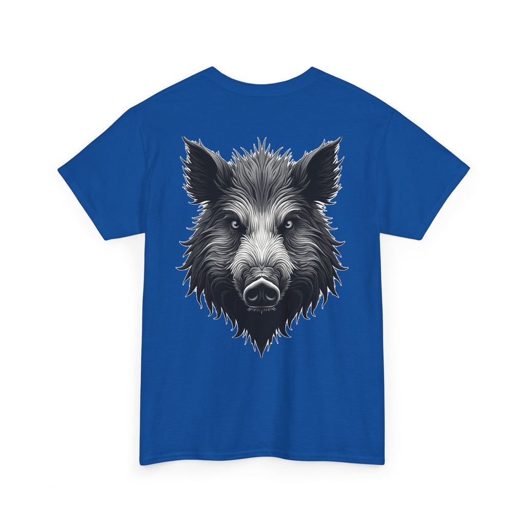 Wild Boar Graphic Tee — Detailed Monochrome Boar Head T-Shirt