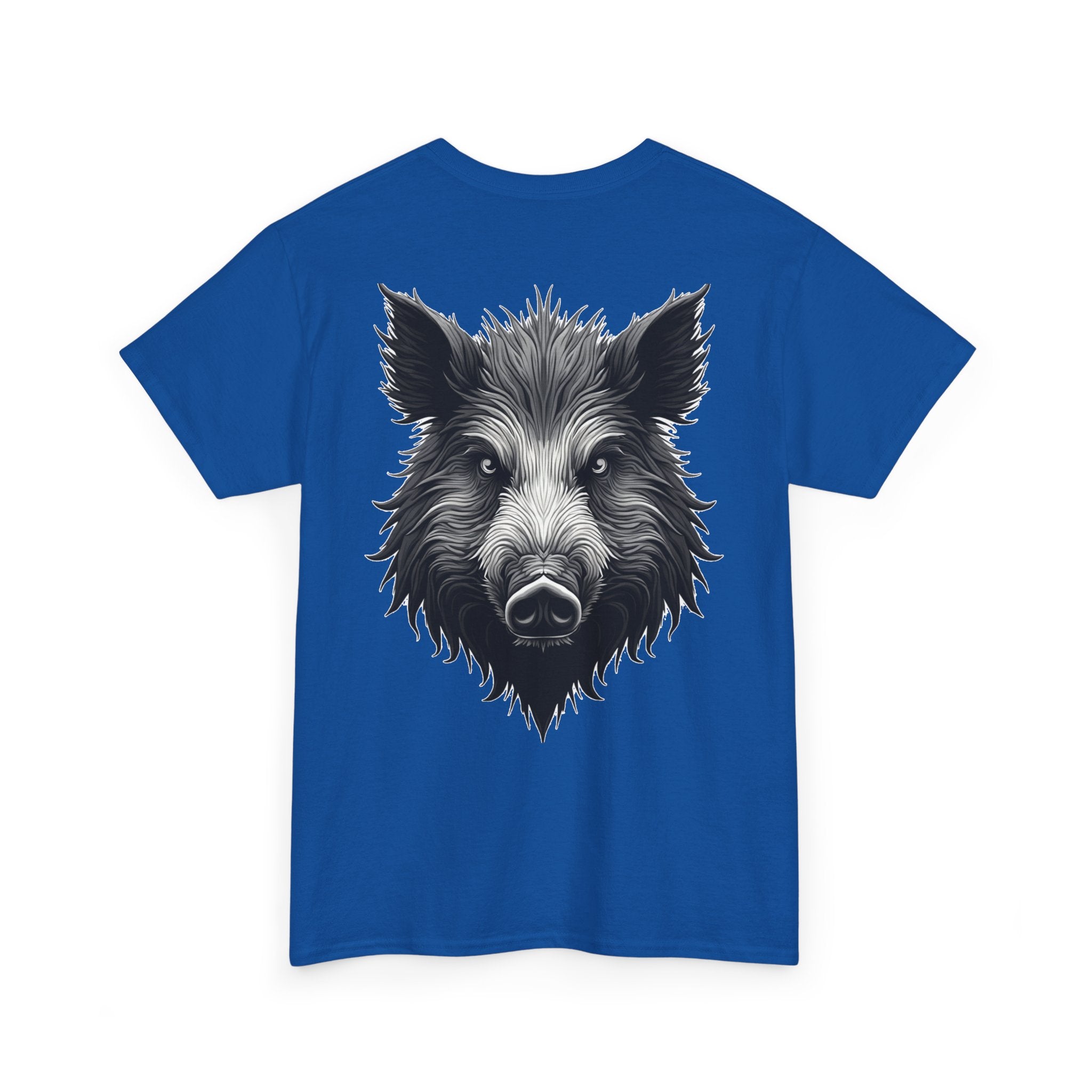 Wild Boar Graphic Tee — Detailed Monochrome Boar Head T-Shirt