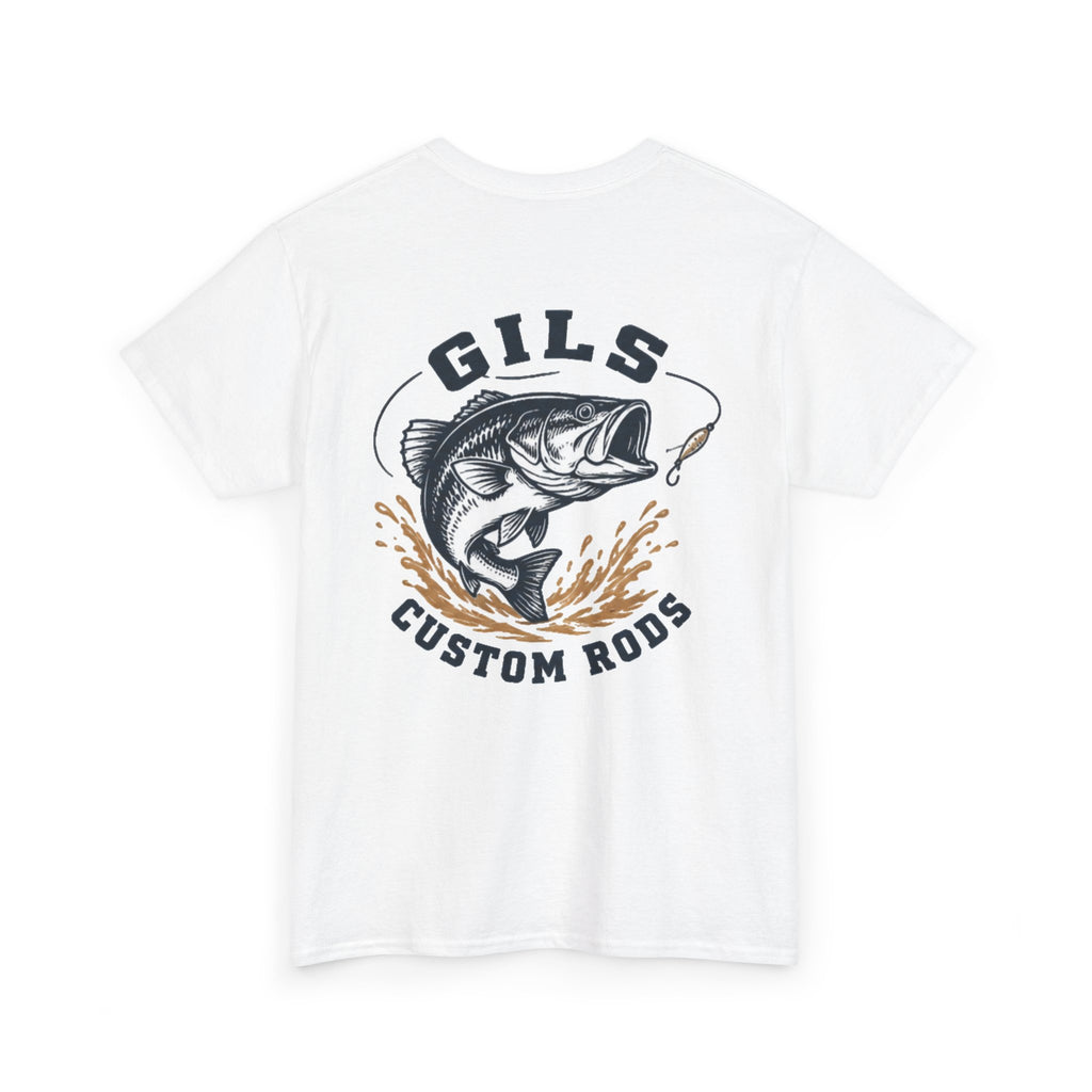 Fishing T‑Shirt — "Gils Custom Rods" Bass Graphic Tee