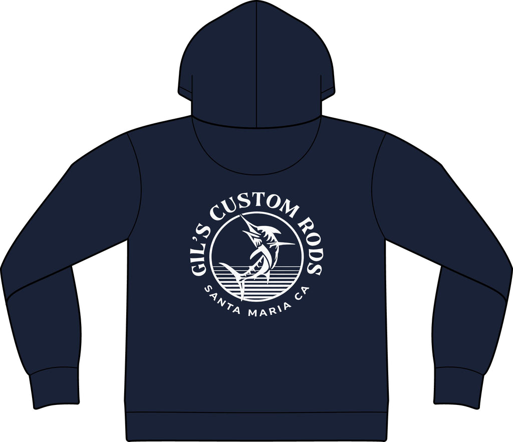 Fishing Hoodie – "Gil's Custom Rods, Santa Maria CA" Logo Pullover