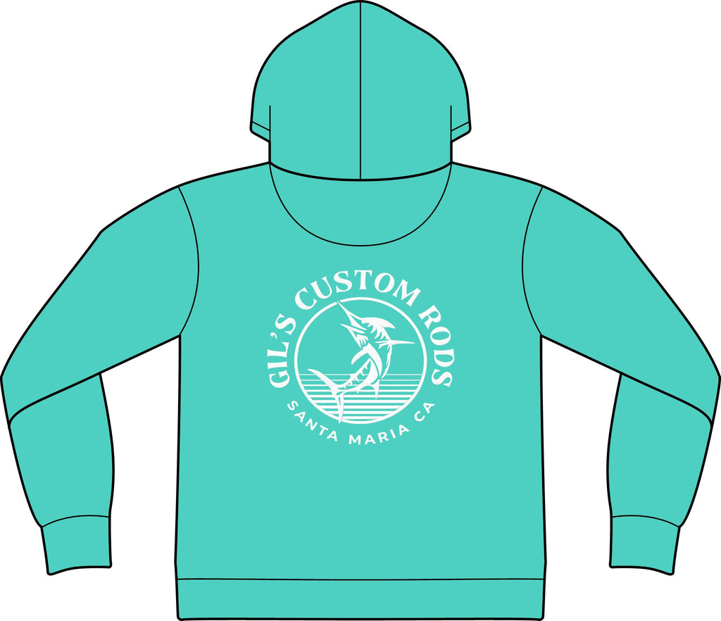 Fishing Hoodie – "Gil's Custom Rods, Santa Maria CA" Logo Pullover