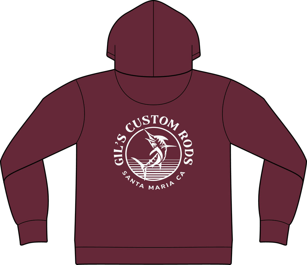 Fishing Hoodie – "Gil's Custom Rods, Santa Maria CA" Logo Pullover