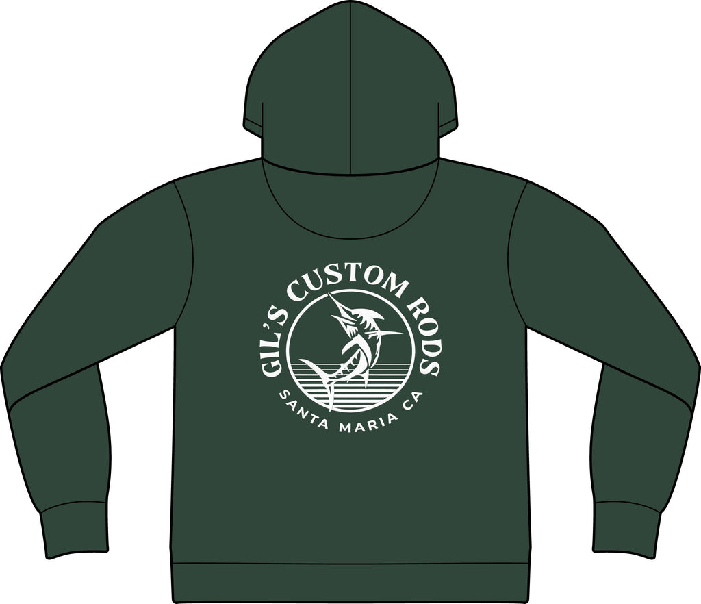 Fishing Hoodie – "Gil's Custom Rods, Santa Maria CA" Logo Pullover