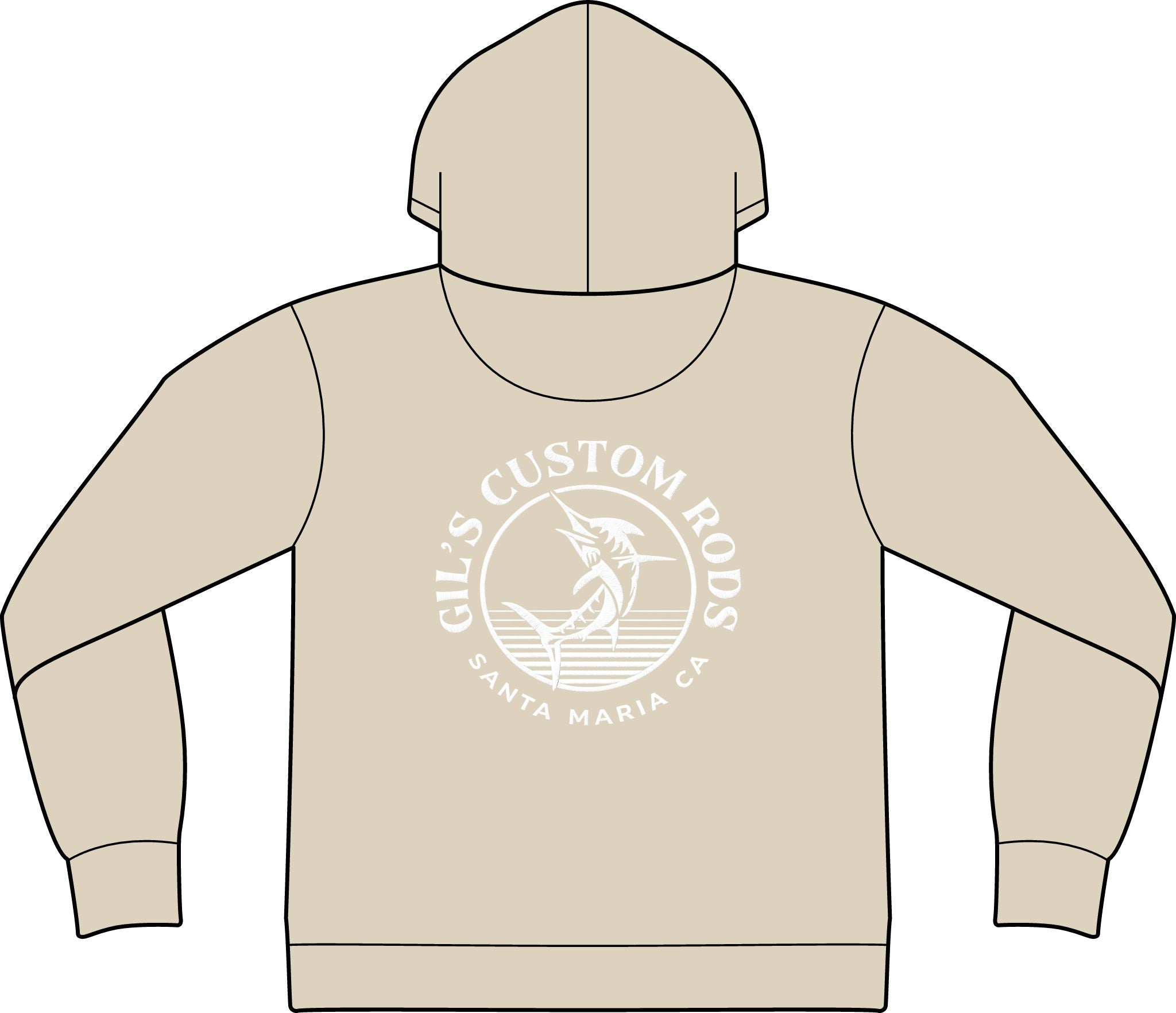 Fishing Hoodie – "Gil's Custom Rods, Santa Maria CA" Logo Pullover