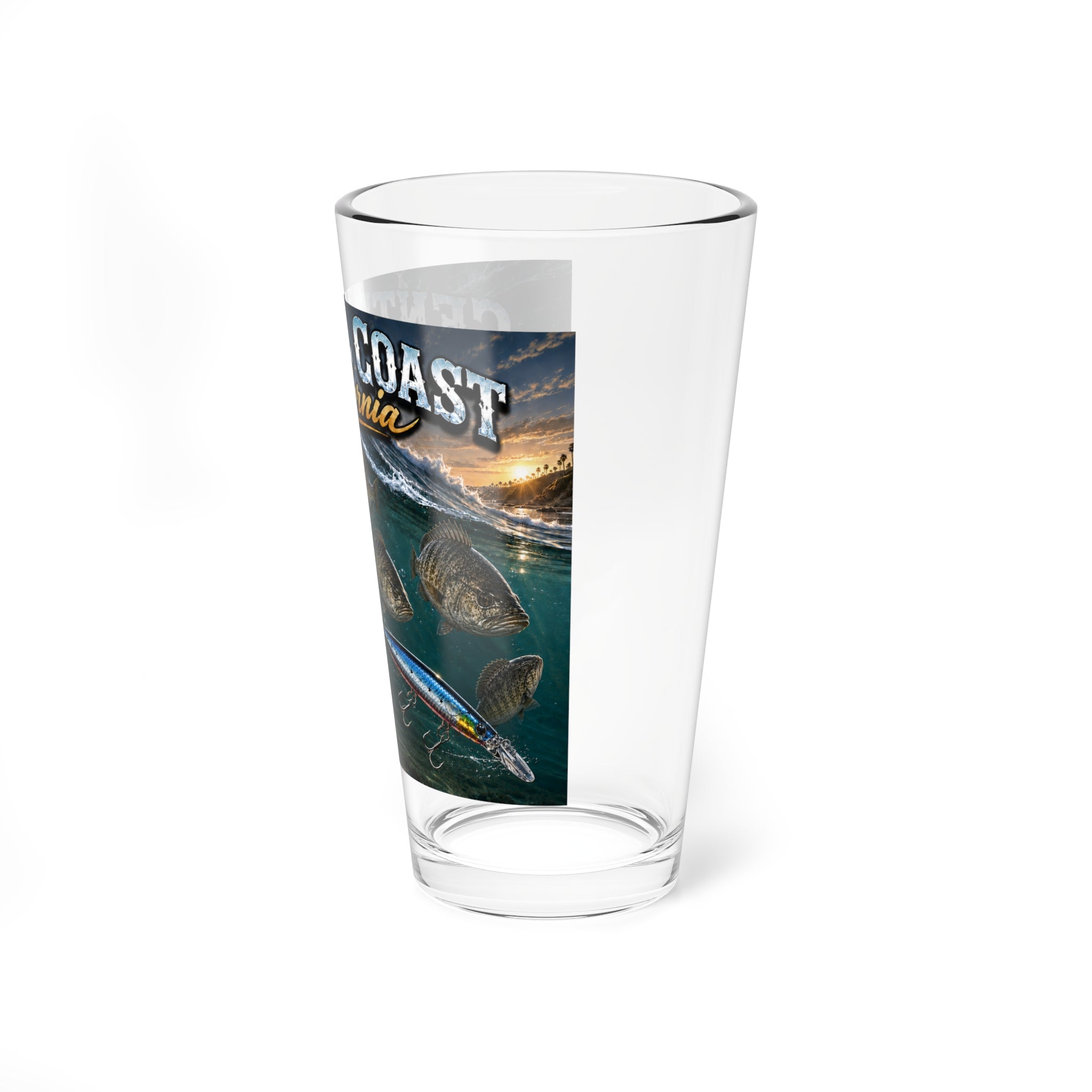 Central Coast California Fishing 16oz Mixing Glass
