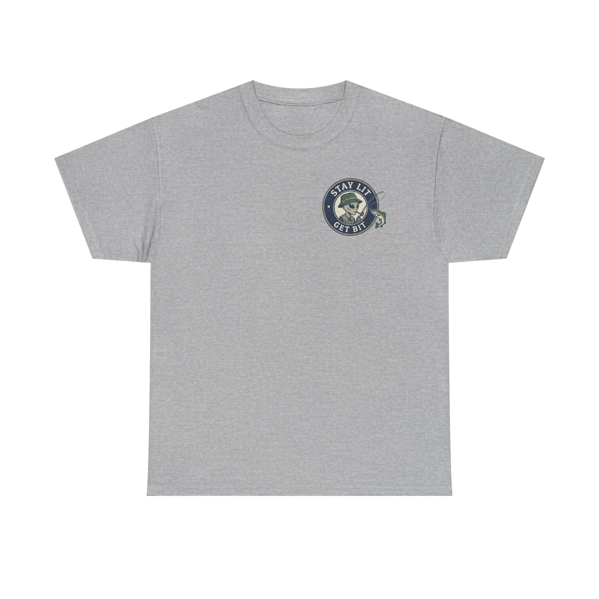 Fishing Skull Tee — "Stay Lit Get Bit" Graphic T-Shirt