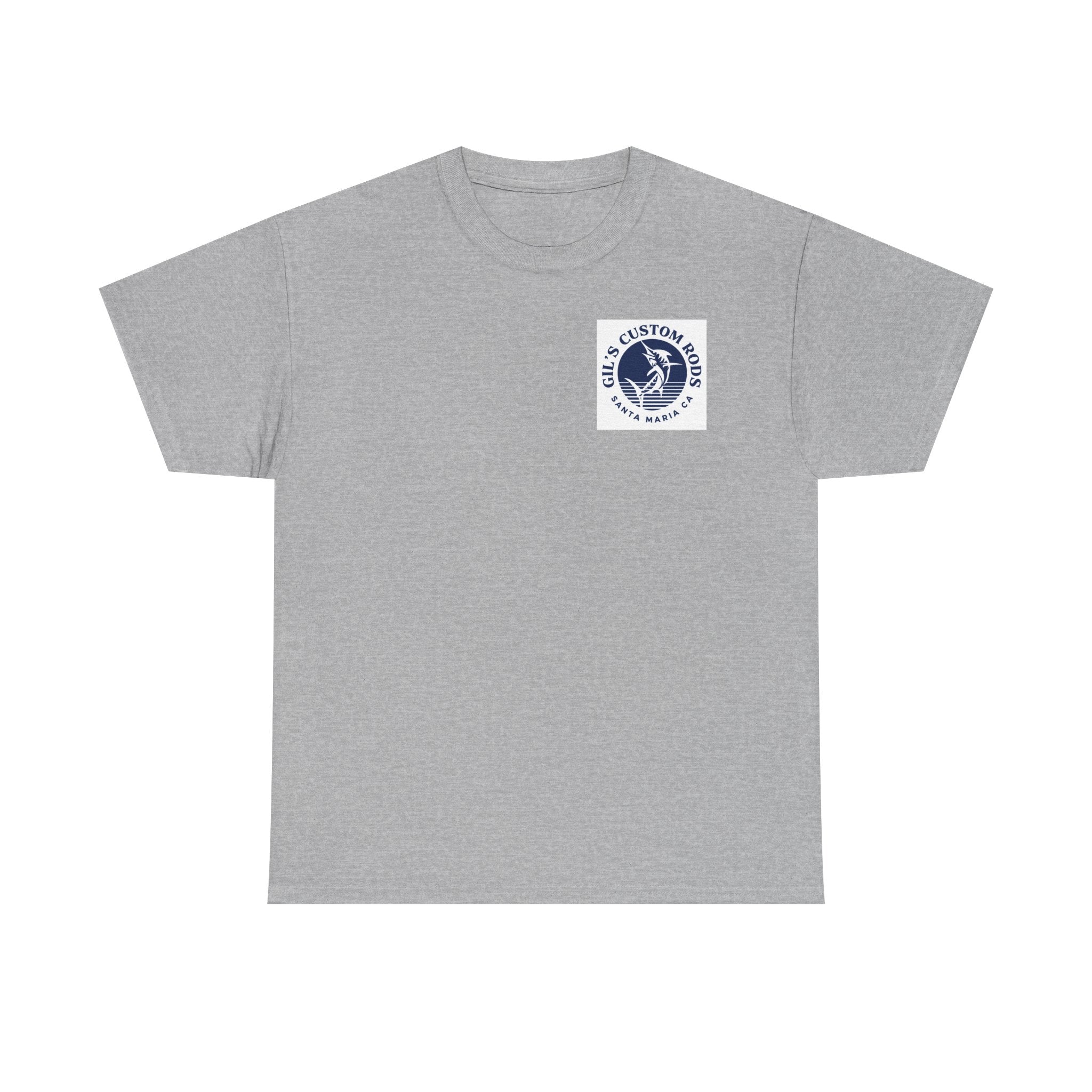 Fishing T-Shirt — "Gil's Custom Rods" Santa Maria Marlin Logo Tee