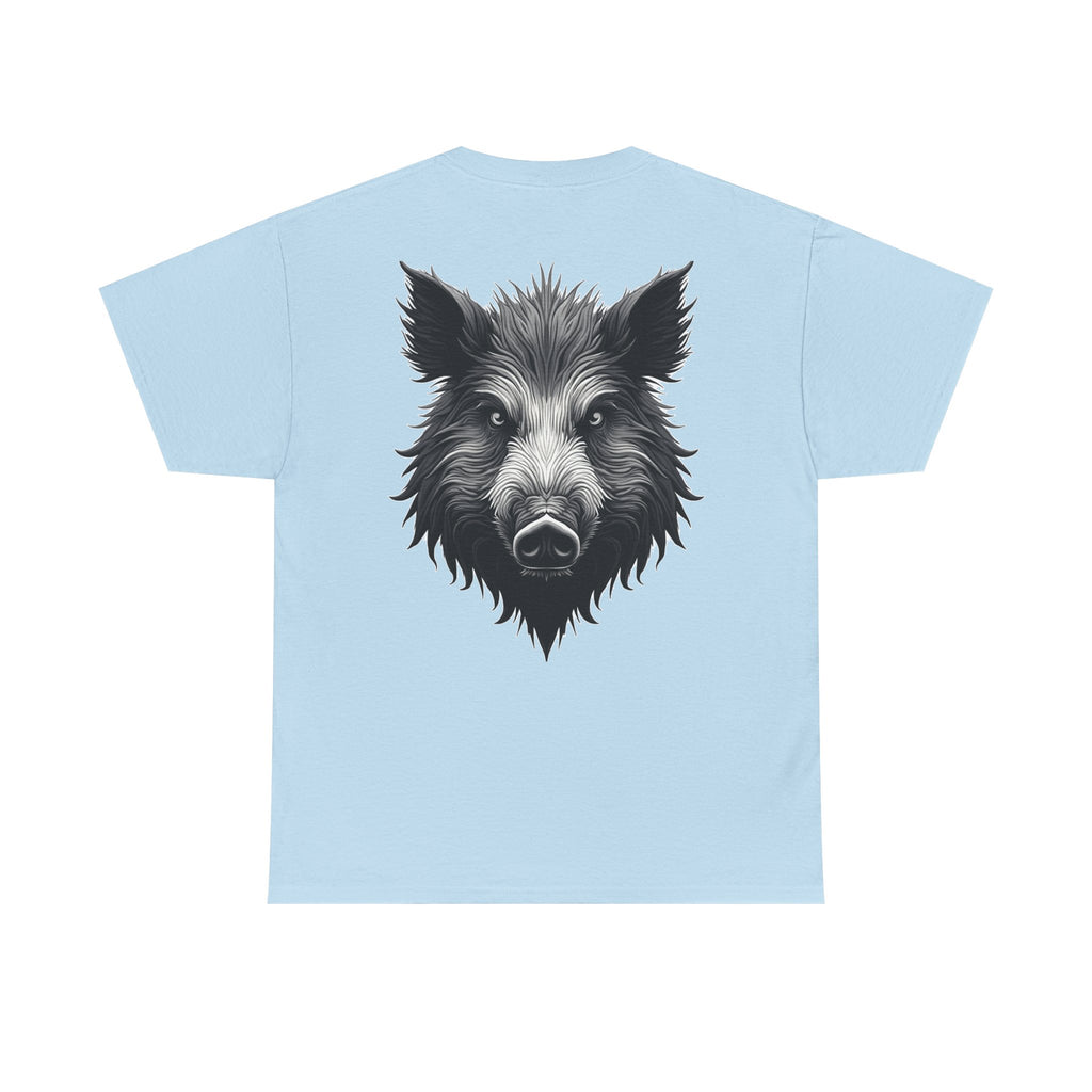 Wild Boar Graphic Tee — Detailed Monochrome Boar Head T-Shirt