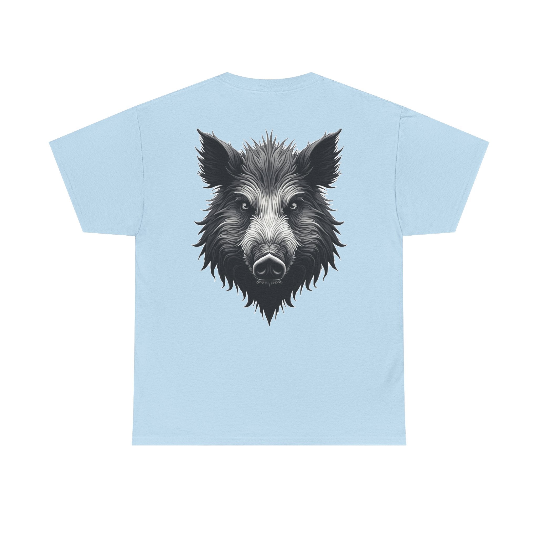 Wild Boar Graphic Tee — Detailed Monochrome Boar Head T-Shirt