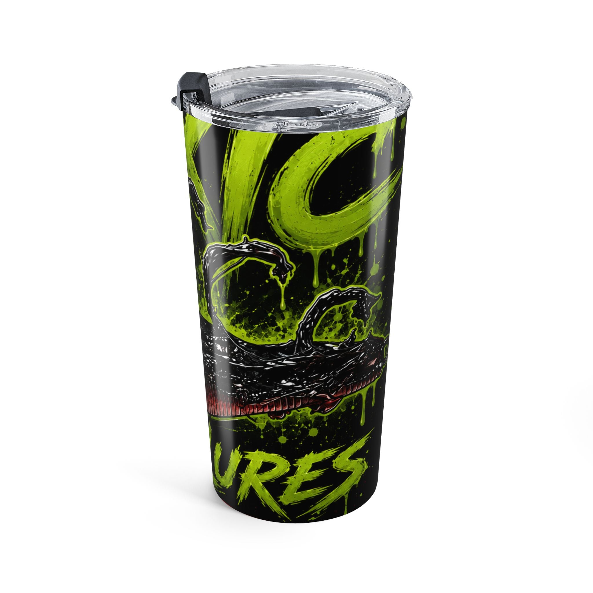 20oz Tumbler — Neon Biohazard Skull Travel Cup