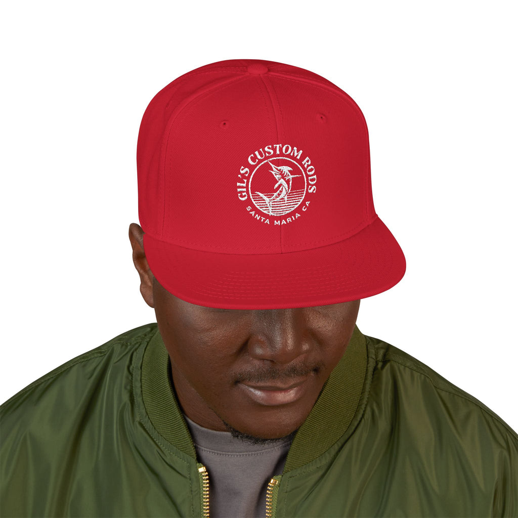 Embroidered Snapback Hat — Distressed Anchor Logo Cap