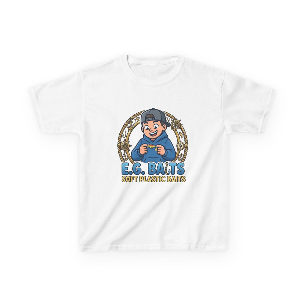 Kids Fishing Logo Tee — "E.G. Baits" Soft Plastic Baits Graphic