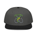 Embroidered Cycling Snapback Hat — Green Bike Graphic