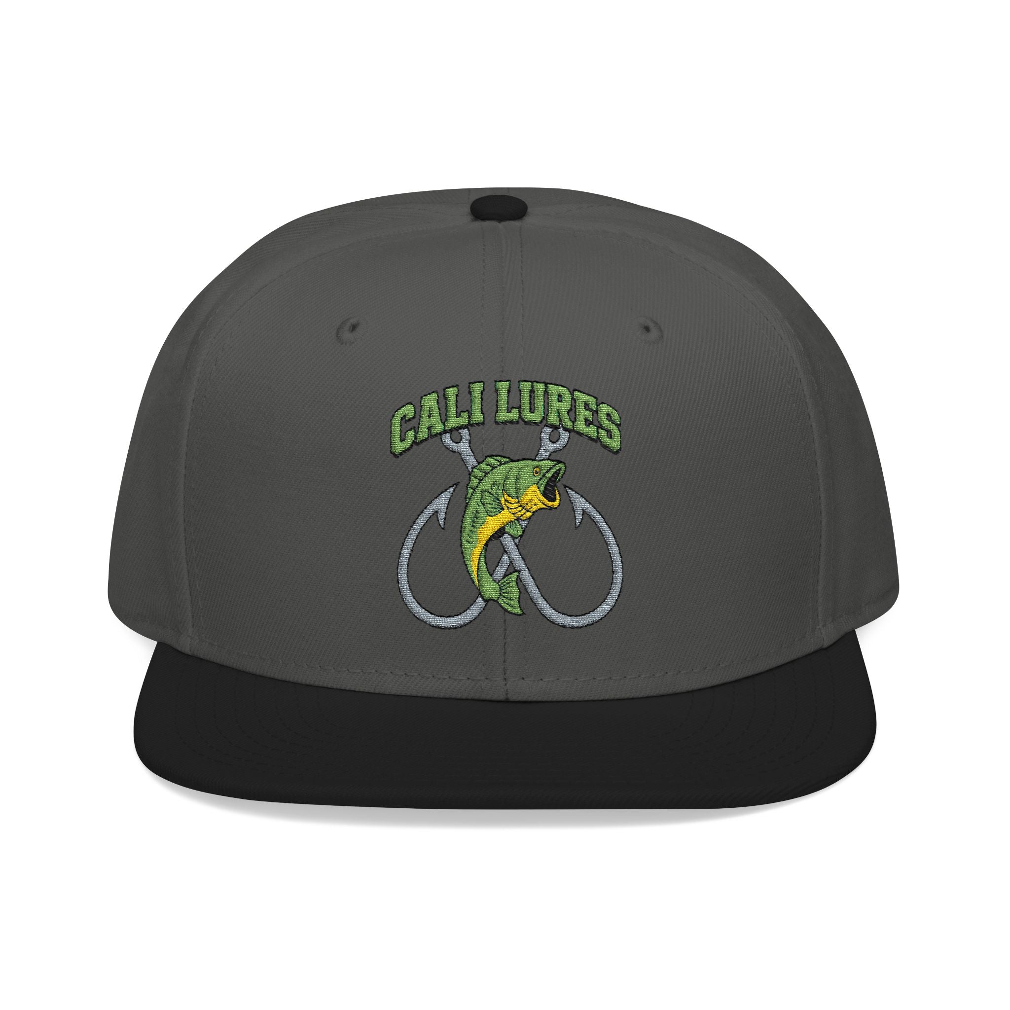 Embroidered Cycling Snapback Hat — Green Bike Graphic