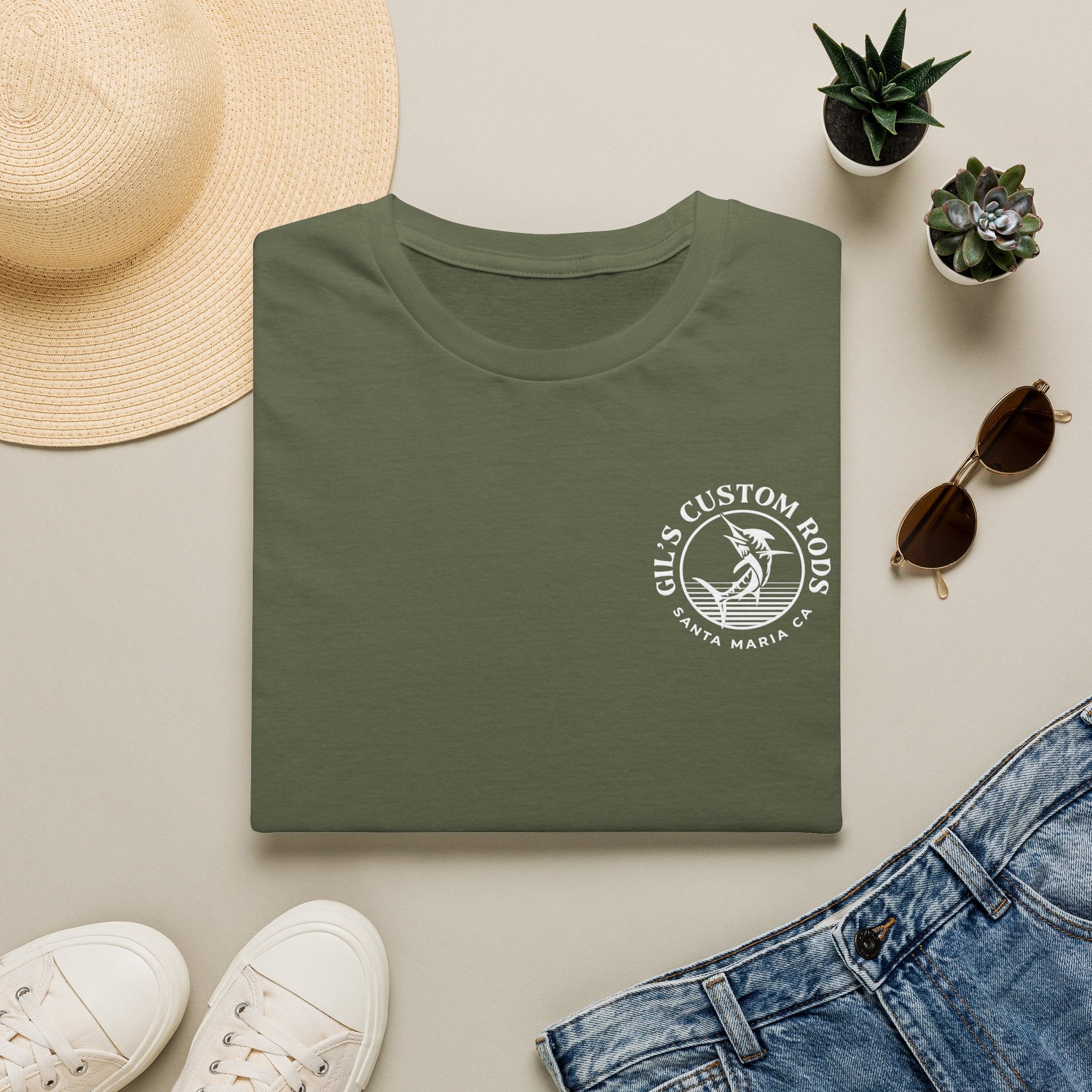 Custom Rods Fishing T-Shirt — Gil's Santa Maria CA Logo