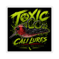 Sticker — 'Toxic Cali Lures' Fishing Decal (Biohazard Neon Bait Design)