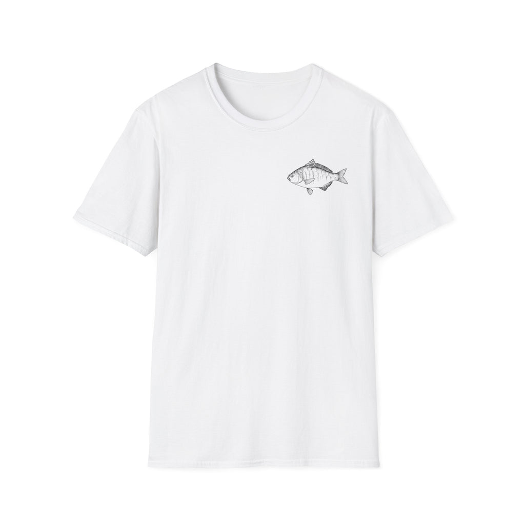 Minimal Fish Graphic T-Shirt — Pocket-Style Angler Tee